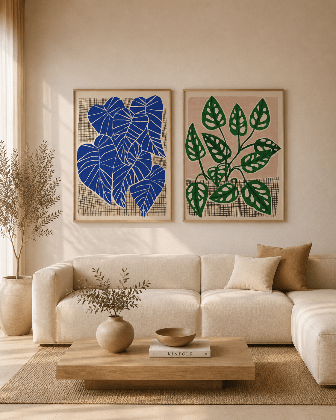 KIT 2 QUADROS DECORATIVOS - MONSTERA ALOCASIAS